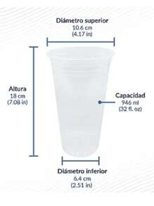 Vaso 32 Onzas Con Tapa C/ 50 Juegos - transparente - Ver 2