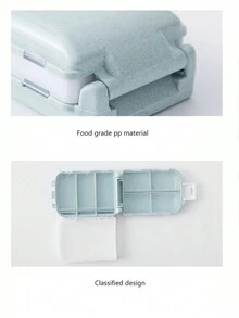 1入組塑膠小藥盒,便攜藥維他命收納盒藥丸容器適用於戶外露營遠足旅行 - 藍白色 - 查看 5