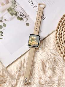 1 条双扣素食皮革表带，兼容 Apple Watch 38/40/41/42/44/45/49 毫米，兼容 Apple Watch S10/Ultra/SE/8/7/6/5/4/3/2/1/9 - 灰色 - 查看 3