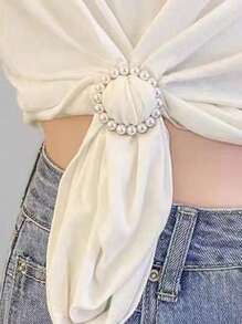 1入組金屬夾緊式襯衫下擺夾,適用於t恤,圍巾裝飾