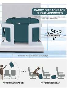 大容量旅行背包男士背包女生轻便休闲2023新款鞋位垃圾袋干湿分离袋带USB接口商务旅行包电脑包适合16英寸电脑适合工作和学校使用假日商店配件包行李箱旅行收纳袋旅行用品女士包男士礼物户外女士礼物 - 水鴨藍 - 查看 10