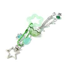 1pc Star Shaped Hollow Out Pendant Keychain - Purple - View 3