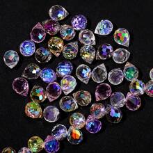 20 cái Đa diện Độ trong suốt cao Hạt thủy tinh 10*8mm Để làm đồ trang sức DIY , Bao gồm Pha lê đầy màu sắc Hạt Đối với Dây chuyền , Mặt dây chuyền , Hoa tai , Vòng tay , Điện thoại Dây đai , Cái túi Chuỗi - 20 chiếc - Xem 15