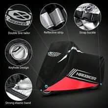 1 個防水、防塵、防紫外線戶外摩托車、踏板車和防雨踏板車罩- 全新- 最佳禮物或個人使用- 耐用材料:滌綸牛津布- 保護您的摩托車免受陽光、水、鳥類、樹木、灰塵和灰塵的影響污垢 - 適合室內和室外使用 - 配備彈性下擺和儲物袋 - 舒適且易於存放和攜帶 - 紅色 - 查看 2