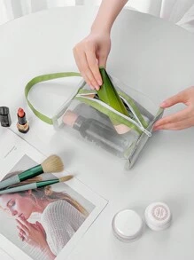 1pc Portable Mesh Cosmetic Storage Bag For Travel Toiletries,Boho Vibes