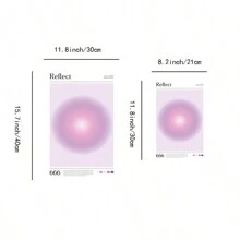 6pcs Angel Number Poster, Gradient Aura Energy Spiritual Wall Art , Artwork Wall Painting For Bar Cart Living Room Home Wall Decor ,NO Frame 11.8X15.7 Inch - Apricot - View 5