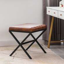 Duhome Channel-Tufted Faux Leather X Bench Dressing Room, Living Room, Bathroom
