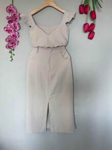 Women Two-piece Outfits - Màu be - Xem 1