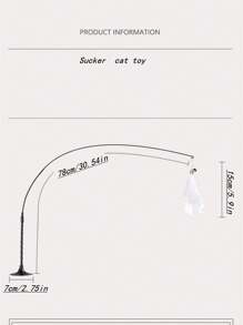 交互的貓羽毛圖案鈴鐺玩具棒適用於 - 白色 - 查看 6