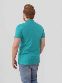 Men Polo Shirts - 綠色 - 查看 3