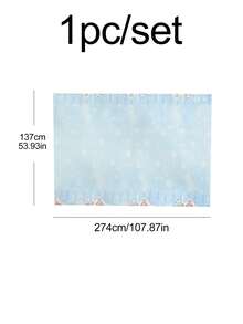 Christmas Party Theme Disposable Tablecloth Paper With Gingerbread, Snowman, Santa Claus Print, Candy House Design, 1 Set (1 Piece) - Multicolor - View 2