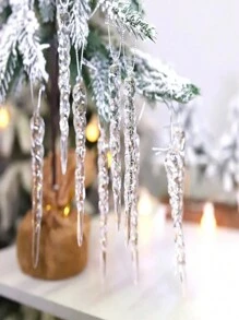 Christmas Decorations Creative Transparent Ice Bar Hanging Ornament New Christmas Tree Decoration Screw Thread Pendant Tree Decor - White - View 6