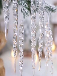 Christmas Decorations Creative Transparent Ice Bar Hanging Ornament New Christmas Tree Decoration Screw Thread Pendant Tree Decor - White - View 9