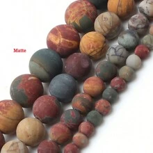 Natural Stone Round Matte Howlite Tiger Eye Turquoise Fashion Loose Spacer Beads for Jewelry Making DIY Bracelets Necklace for Women