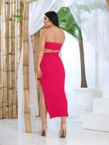 Women Dresses - Màu Hồng Tươi - Xem 4