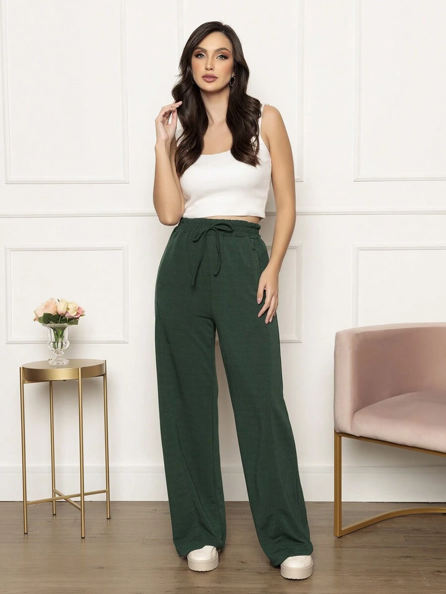 Women Pants - 軍綠色 - 查看 1