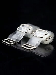 1對透明和可調節的女性內衣配件肩帶 - 無色 - 查看 3