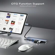 5端口USB Type-C集线器，支持4K，USB 3.0适配器分线器，适用于笔记本电脑配件 - 銀色 - 查看 9