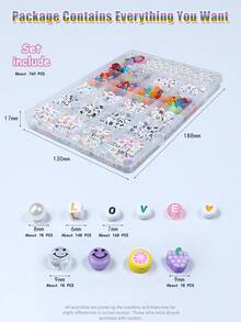 Shunlong 750+ 珠子字母珠套件適用於手鍊、項鍊、耳環、包包和手機吊飾製作,適合珠寶製作、藝術、工藝品、diy、禮物、友誼、娛樂和少女工藝品以及女孩生日禮物 - 24格 字母珠套盒 - 查看 2