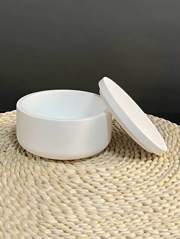 Molde de Silicone Redondo DIY com Tampa para Fazer Vaso de Flores, Cimento, Artesanato de Gesso