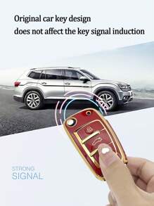 Red Letter B Keychain + Car Red Anti-fall Key Case + Folding Key Case + Remote Key Cover Compatible With Audi A3 A1 Q3 Q2l Tt, Old A6 Q7 Q5 - Red - View 5