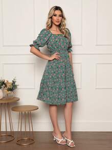 Women Dresses - 墨綠色 - 查看 2