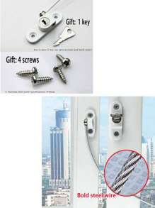 1pc Window Safety Lock And Limit Device For Casement Window, Anti-theft Buckle, No Drilling Needed, Suitable For Childproofing And Home Security - White - View 6