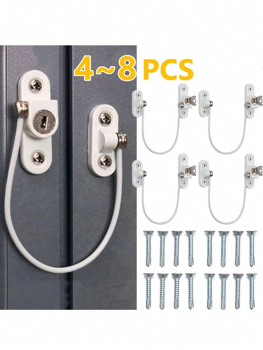 1pc Window Safety Lock And Limit Device For Casement Window, Anti-theft Buckle, No Drilling Needed, Suitable For Childproofing And Home Security - White - View 1