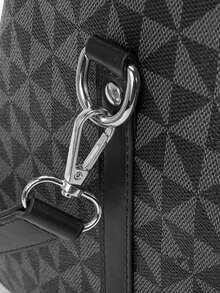 2023 時尚防水 PU 健身手提包，男士皮革單肩包男士商務大號旅行行李箱包，經典包，皮革旅行包，適合戶外或旅行 - 黑色 - 查看 5