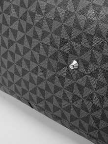 2023 時尚防水 PU 健身手提包，男士皮革單肩包男士商務大號旅行行李箱包，經典包，皮革旅行包，適合戶外或旅行 - 黑色 - 查看 8