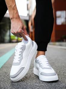 Men's Sneakers, Casual Four Seasons Shoes, Fashionable & Simple With Light-Weight, Comfortable And Non-Slip, Suitable For Sports And Couples, White