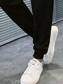 男士圓領運動連帽衫和運動長褲,健身服裝,運動套裝,運動服 - 灰色 - 查看 4