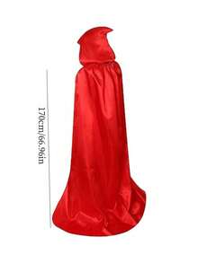 1 件圣诞斗篷服装、角色扮演节日派对斗篷、成人长袍派对礼服 - 紅色 - 查看 2