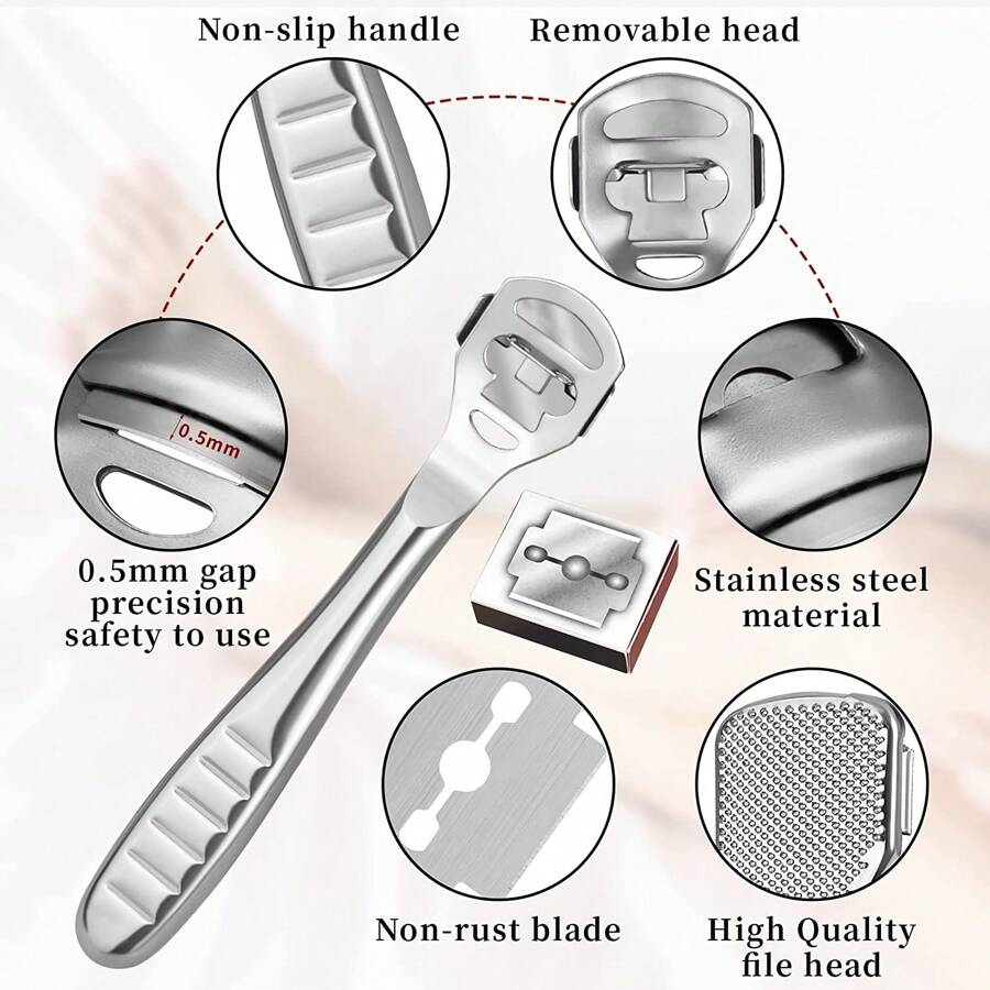 Professional Stainless Steel Foot Files For Hard Skin Includes 10