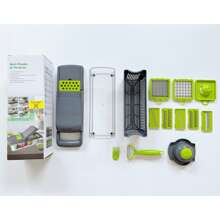 Vegetable Chopper, Pro Onion Chopper, 14 in 1Multifunctional Food Chopper, Kitchen Vegetable Slicer Dicer Cutter,Veggie Chopper With 8 Blades,Carrot Chopper With Container (Green) - Green - View 9