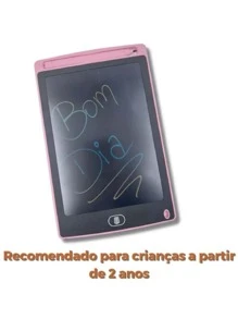 TIGER Tablet Infantil Lousa Mágica Tela Lcd De Escrever E Desenhar 10 polegados colorido - Rosa chiclete - Visão 2