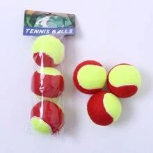 3-Pack 7.5cm Teenagers Training Tennis Balls Large Size Red Yellow Mixed Color Soft Practice Balls For Reducing Pressure And Avoiding Injuries, High Bounce And Durable - Multicolor - View 6