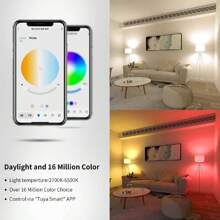 Charkee 應用程式控制的智慧燈泡,rgb 變色 Led 燈泡音樂同步,適用於房間的智慧 Led 燈泡,a19 E26 800lm,6 包(不支援 Wifi) - 彩色 - 查看 3