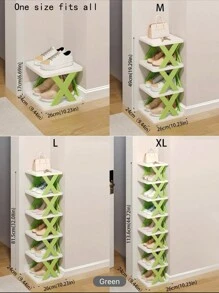 1 pieza Organizador plegable para sala de estar/dormitorio, estante DIY para zapatos sencillo, de 2 niveles, fácil de montar, disponible en 3 colores, capacidad individual de 20 kg, también se puede usar como estante de almacenamiento, ¡diseño genial!