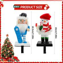 2 Peças Quebra-Nozes de Natal Papai Noel Boneco de Neve, Decoração de Quebra-Nozes de Natal com Gancho, Decorações de Mesa de Natal Premium com Pintura Colorida, Decoração de Casa de Natal, Decoração de Quarto de Inverno