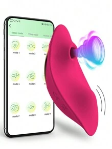 Mini Clitoris Sucker Vibrador de succión de clítoris portátil femenino, para mujeres Control remoto de aplicación con bragas sexy Estimulador de clítoris, Vibrador 2 en 1 9 modos de vibración y 9 de succión para juguetes sexuales Placer para adultos, Bienestar sexual-Rojo