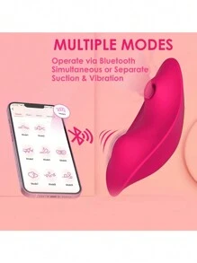 Mini Clitoris Sucker Vibrador de succión de clítoris portátil femenino, para mujeres Control remoto de aplicación con bragas sexy Estimulador de clítoris, Vibrador 2 en 1 9 modos de vibración y 9 de succión para juguetes sexuales Placer para adultos, Bienestar sexual-Rojo