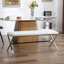 Duhome Channel Tufted Faux Leather Dining Bench Makeup Room, Living Room, Bathroom