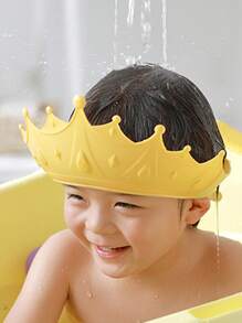 Crown Shaped Shower Cap Bath Set For Children/babies, Includes Waterproof Ear Protection Cap And Hair Washing Tool - Yellow - View 5