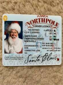 1pc Santa Claus Virtual License Sled Driving License Christmas Game Props Santa Claus Play Props - White - View 7