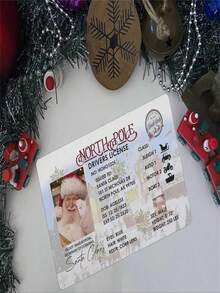 1pc Santa Claus Virtual License Sled Driving License Christmas Game Props Santa Claus Play Props - White - View 9