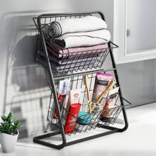 Kitchen Vegetable Storage Rack, Black Multi-layer Desktop Vegetable Holder, Household Fruit & Vegetable Basket With Slot Storage Rack