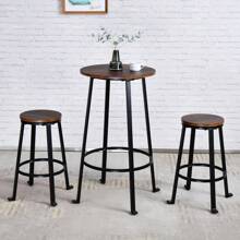 Duhome Bistro Pub Metal Dining Set (1 Table + 2 Stools)