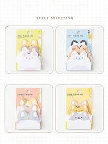 1pc 45 Sheets Cartoon Shaped Sticky Notes Memo Pad Cute Message Sticky Note Label Can Be Used Multiple Times After Being Torn Apart Layer By Layer - Multicolor - View 5