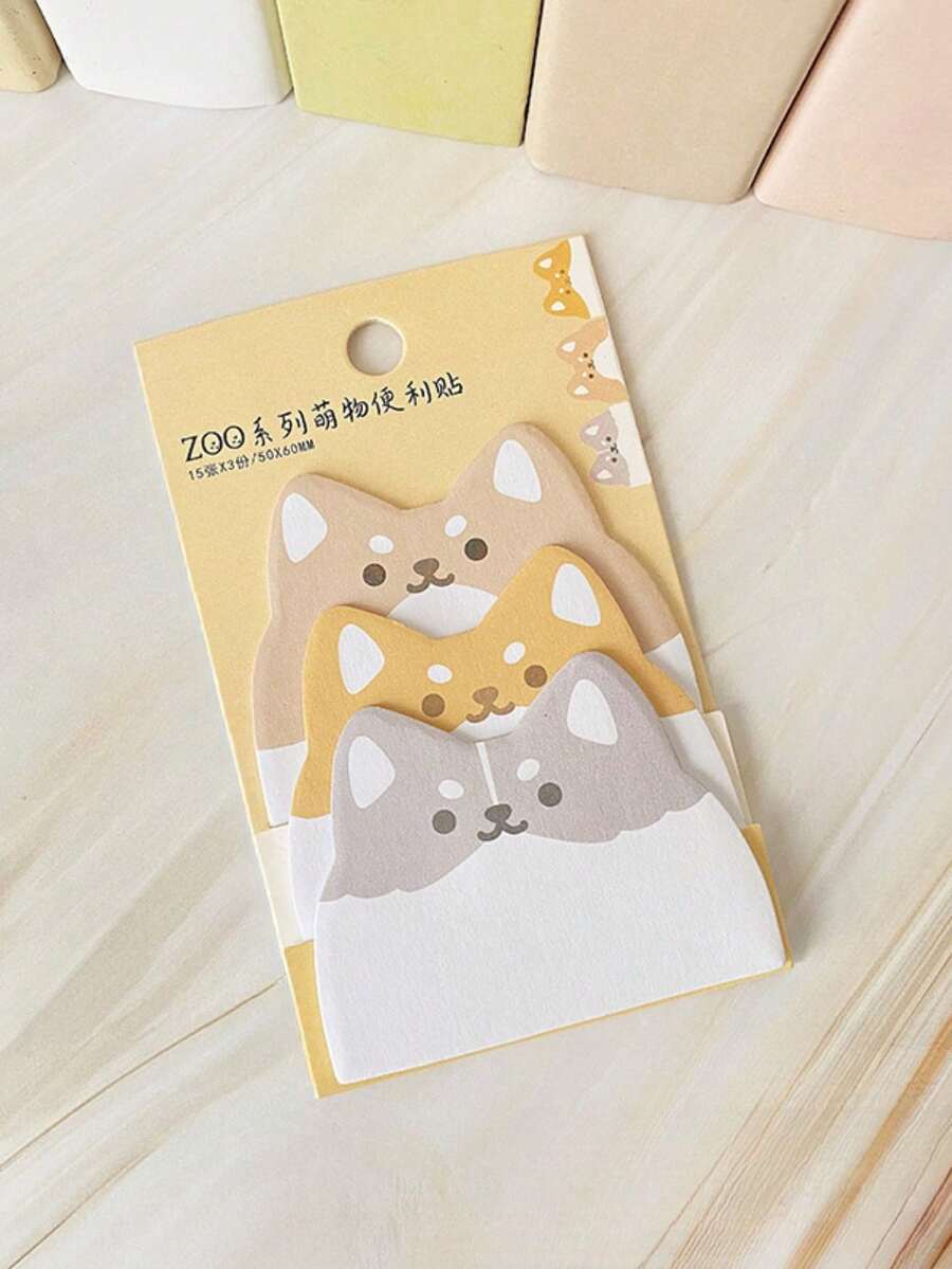 1pc 45 Sheets Cartoon Shaped Sticky Notes Memo Pad Cute Message Sticky Note Label Can Be Used Multiple Times After Being Torn Apart Layer By Layer - Multicolor - View 1